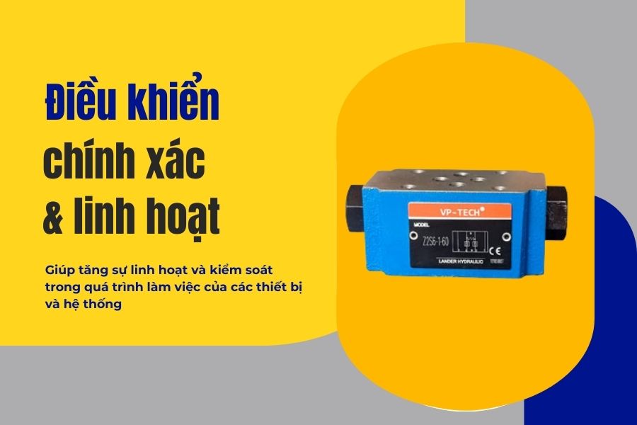 Khi sử dụng van thủy lực sẽ giúp tăng sự linh hoạt và kiểm soát trong quá trình làm việc của các thiết bị và hệ thống